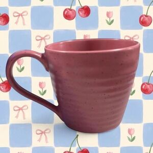 Dover & York Pink Speckled Ribbed Stoneware Mug
